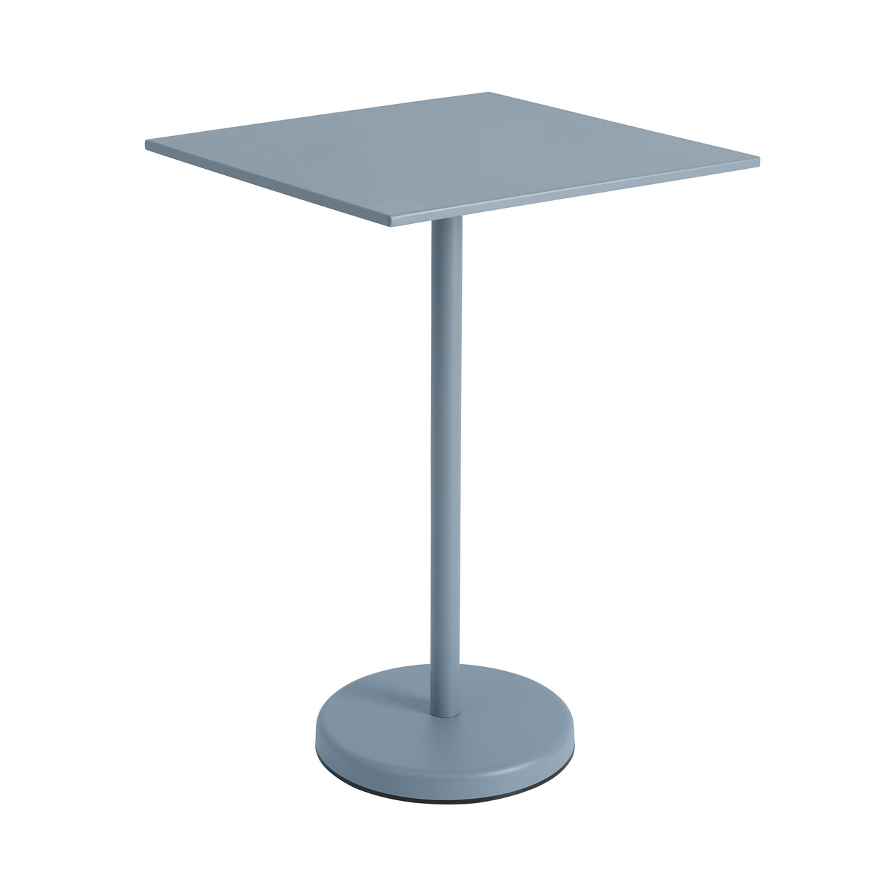 Linear Steel Café Table: High + Pale Blue + Square