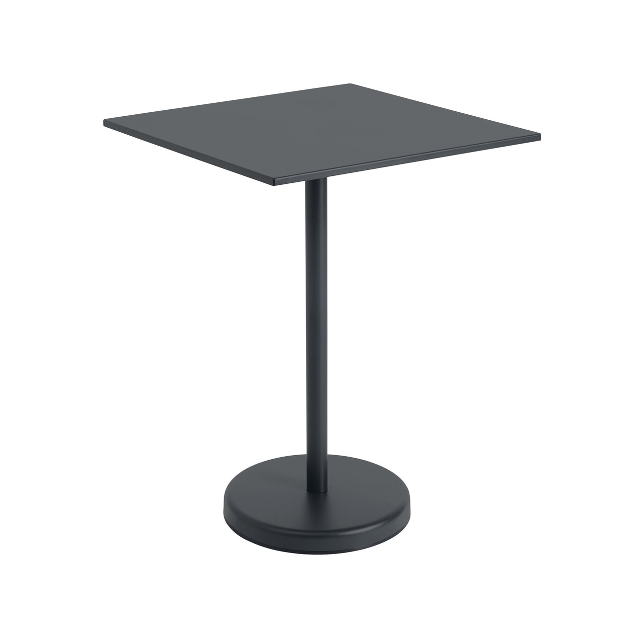 Linear Steel Café Table: Medium + Black + Square
