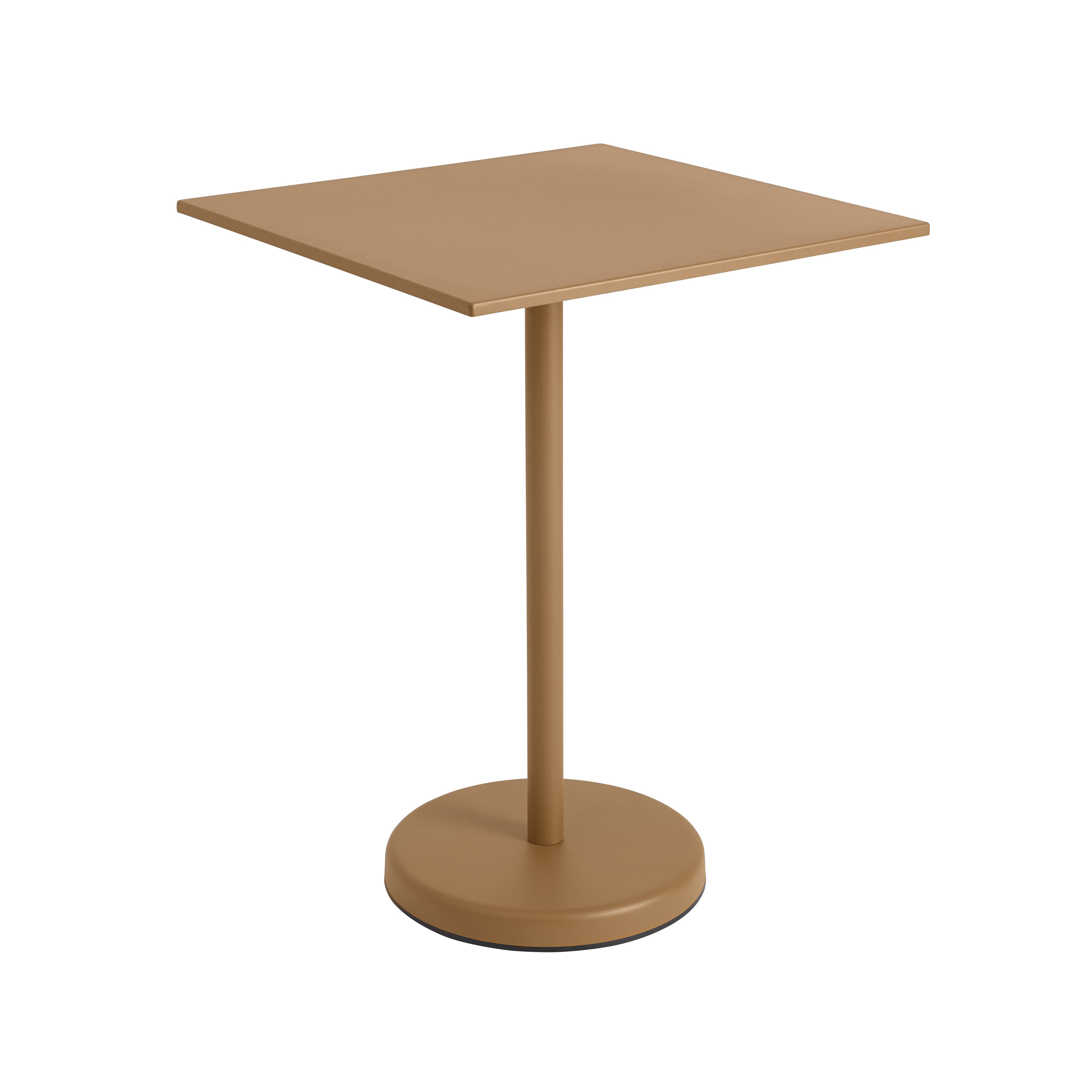 Linear Steel Café Table: Medium + Burnt Orange + Square