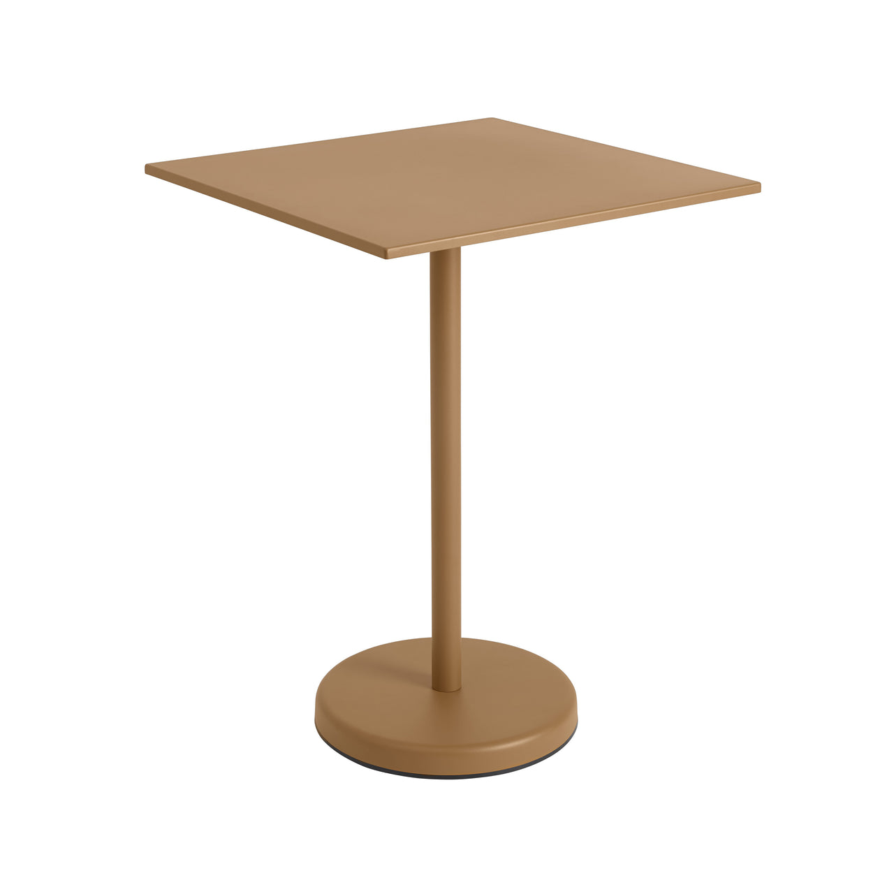 Linear Steel Café Table: Medium + Burnt Orange + Square
