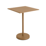 Linear Steel Café Table: Medium + Burnt Orange + Square