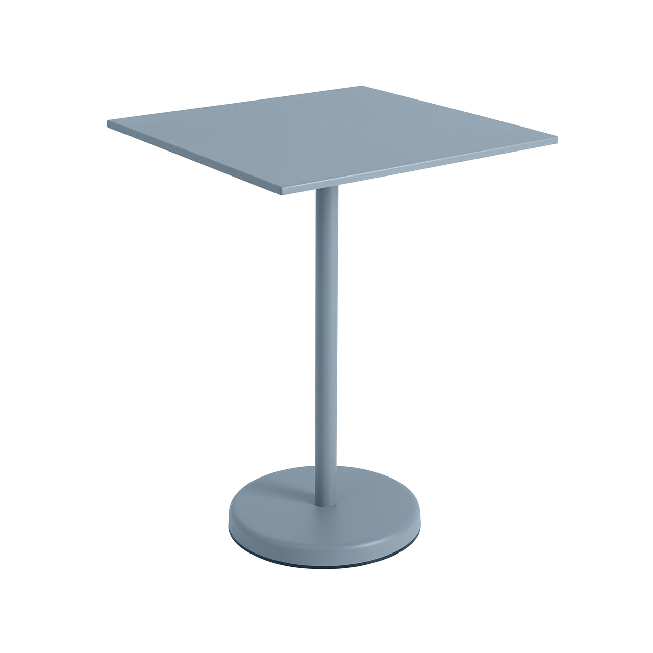 Linear Steel Café Table: Medium + Pale Blue + Square