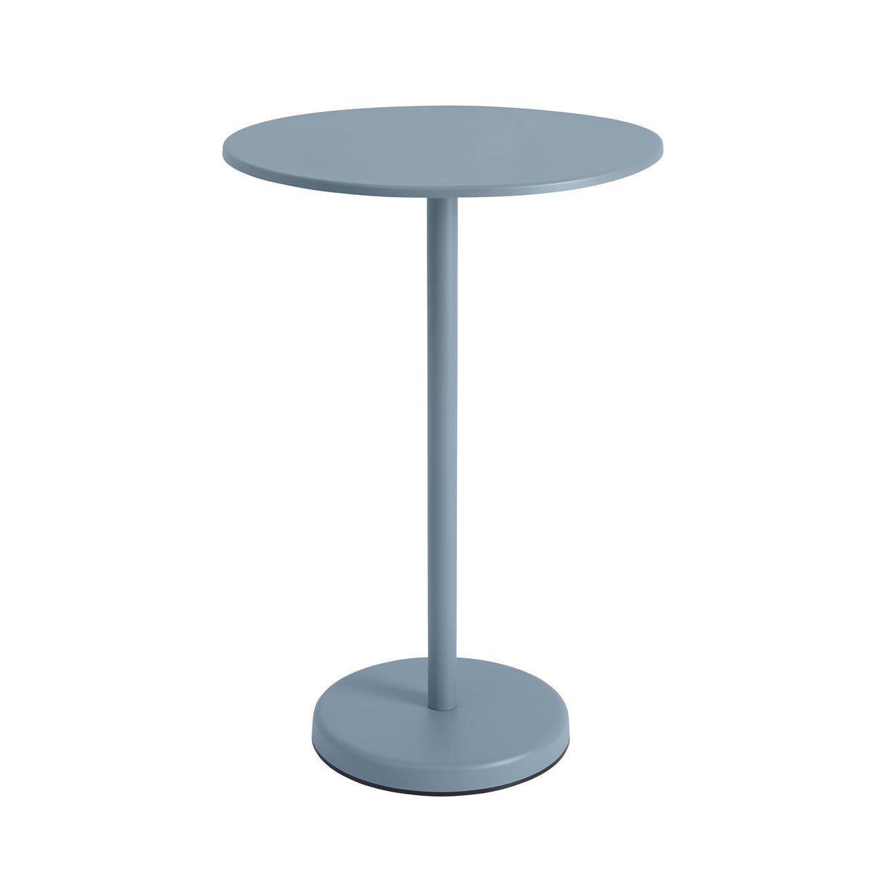 Linear Steel Café Table: High + Pale Blue + Round