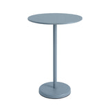 Linear Steel Café Table: High + Pale Blue + Round