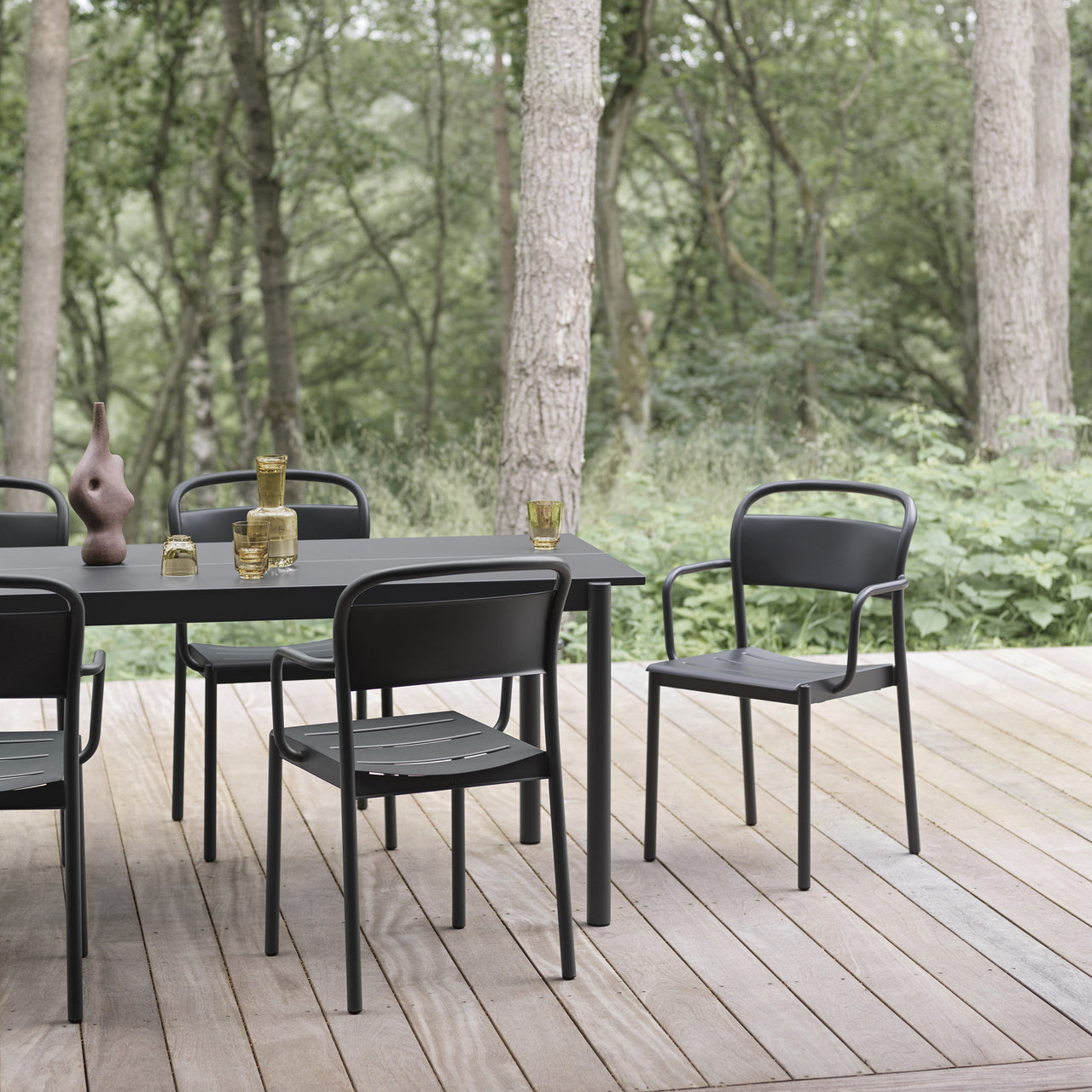 Linear Steel Armchair: Stacking - Quick Ship
