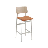 Loft Counter Stool: Upholstered + Grey + Oak