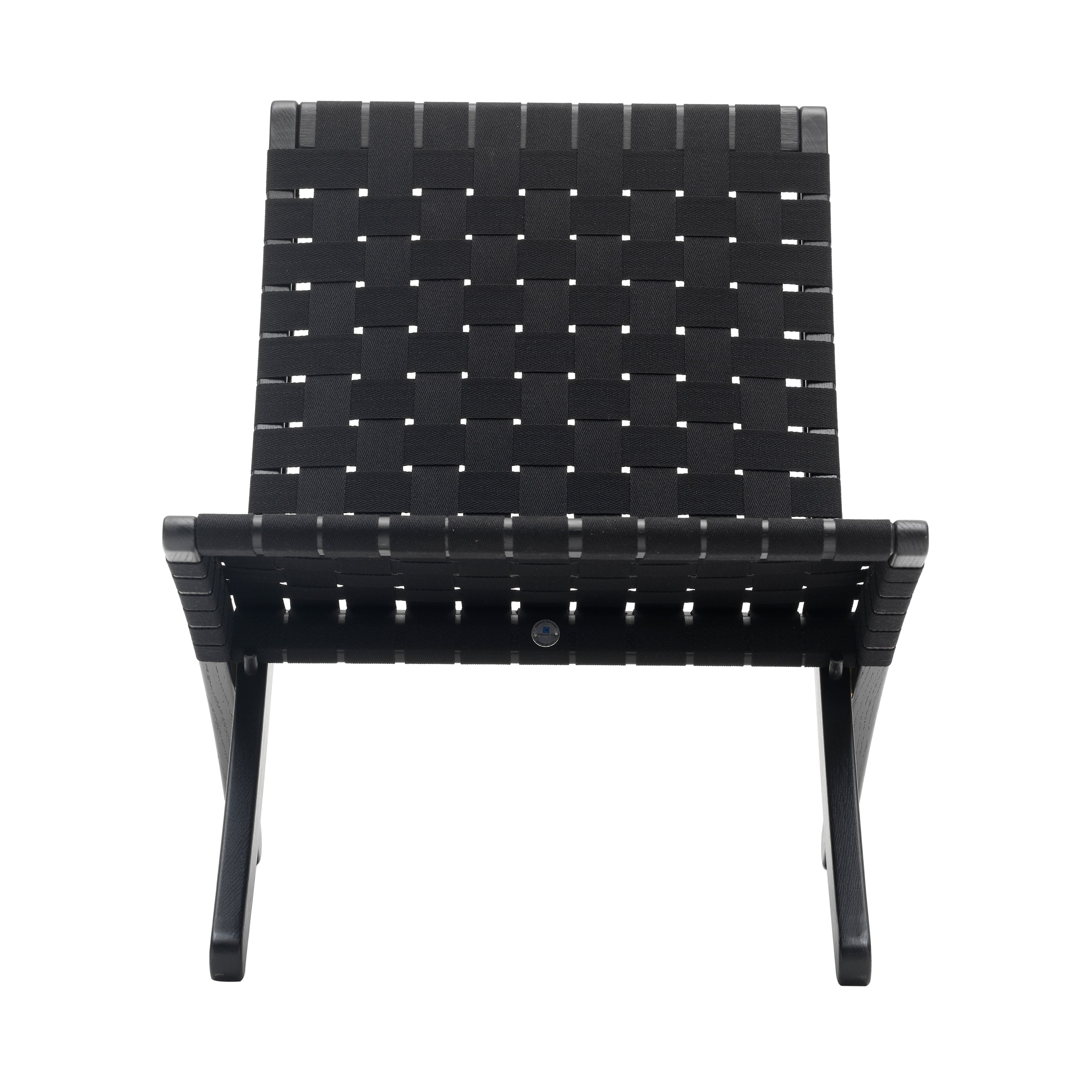 MG501 Outdoor Cuba Chair: Cotton Webbing + Black + Black Oak