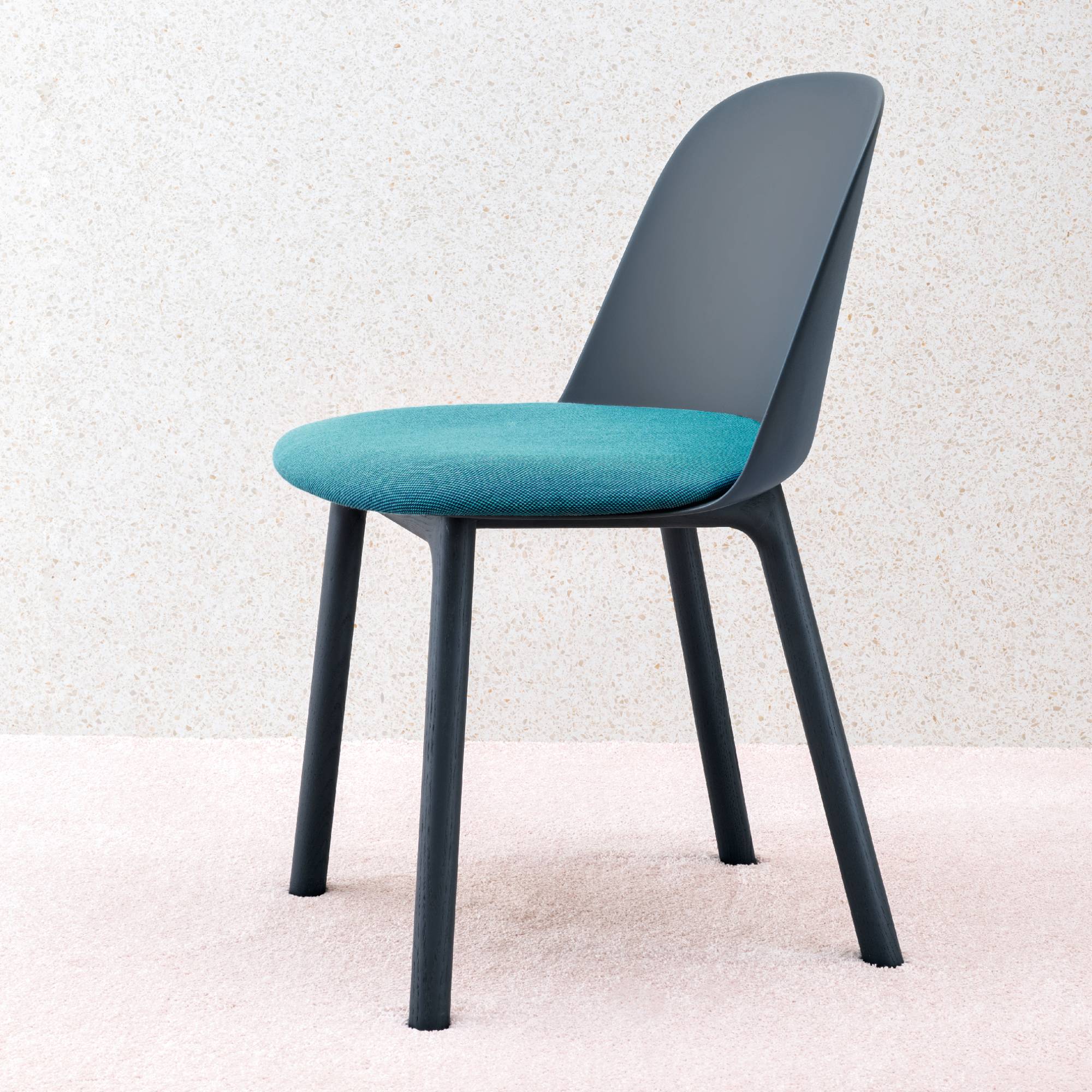 Mariolina Side Chair Wood Base + Upholstered: Set of 2