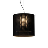 Moaré Pendant Lamp: Large (Double Shade) + Black + Black