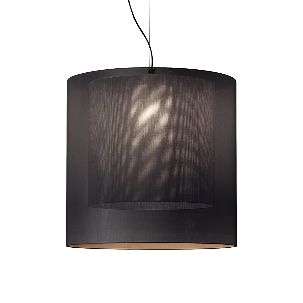 Moaré Pendant Lamp: Extra Large (Double Shade) + Grey