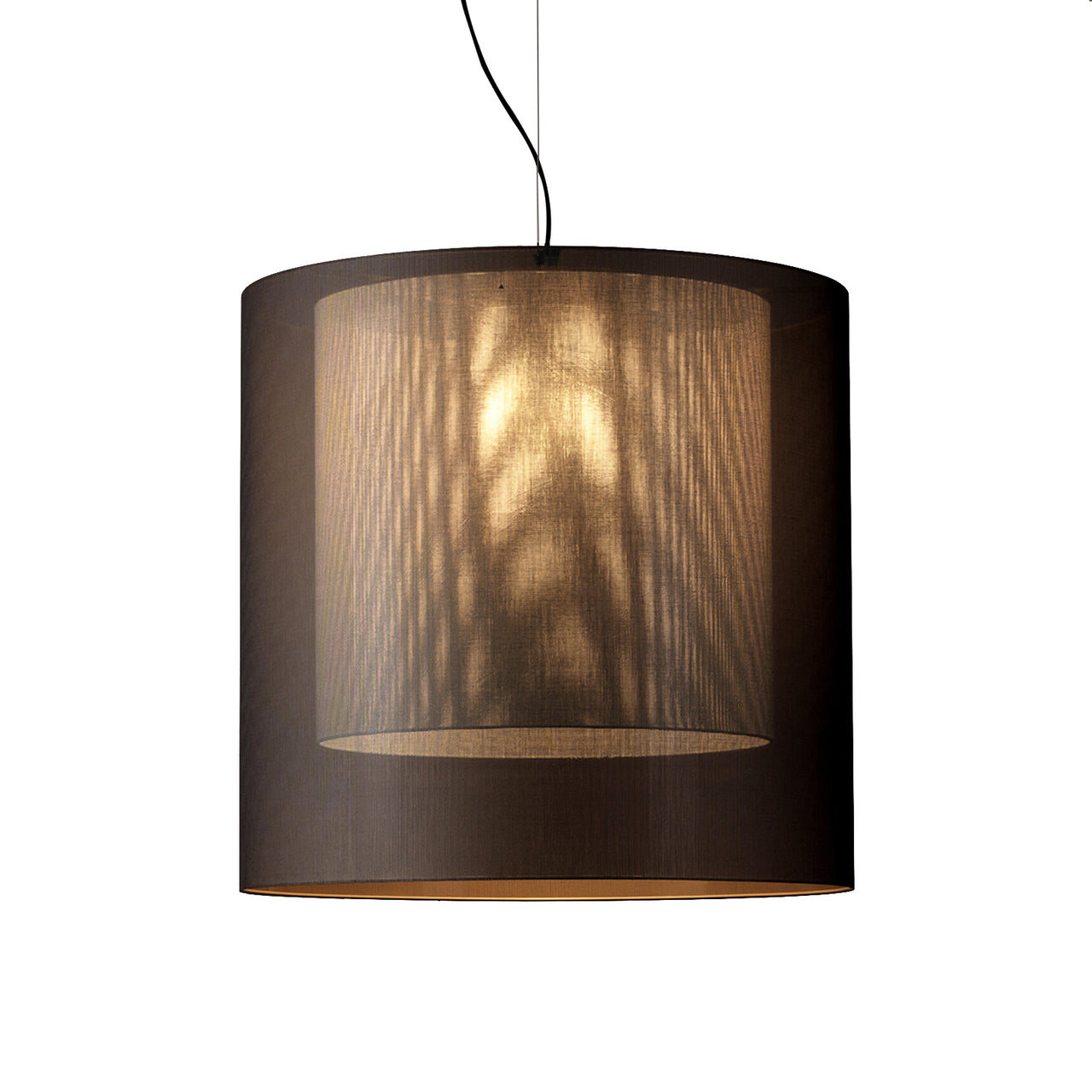 Moaré Pendant Lamp: Extra Large (Double Shade) + Black + White