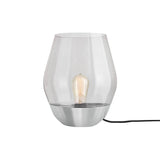 Bowl Table Lamp: Stainless Steel + Light Smoked Glass