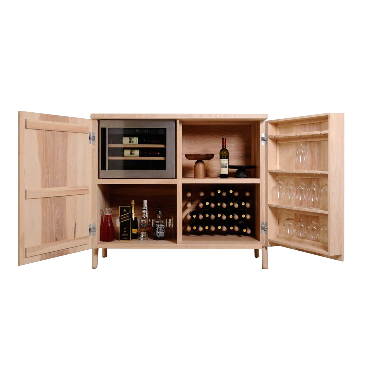 Vinko Wine Cabinet: White Oiled Ash