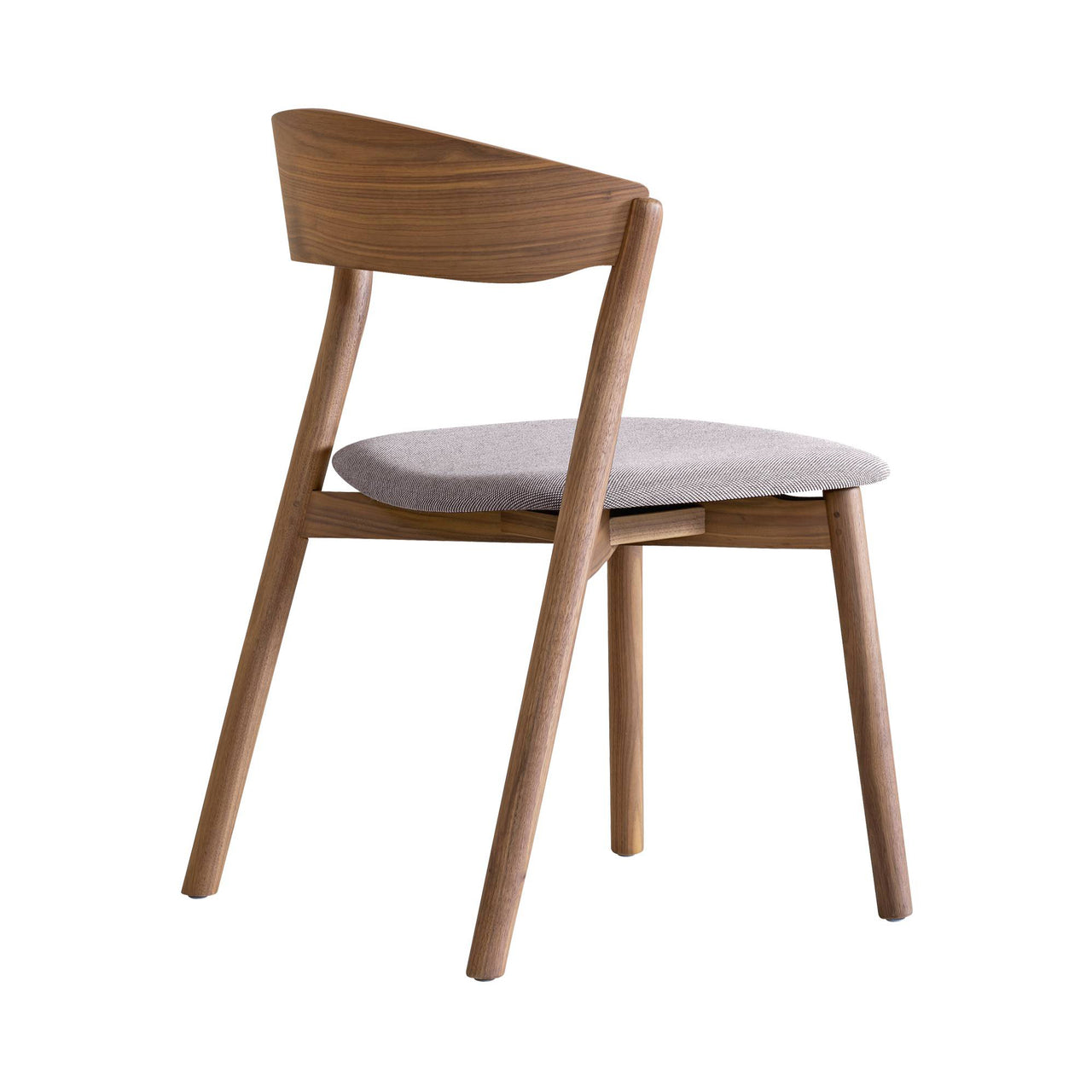 Tube Chair: Seat Upholstered + Oak Stained Walnut
