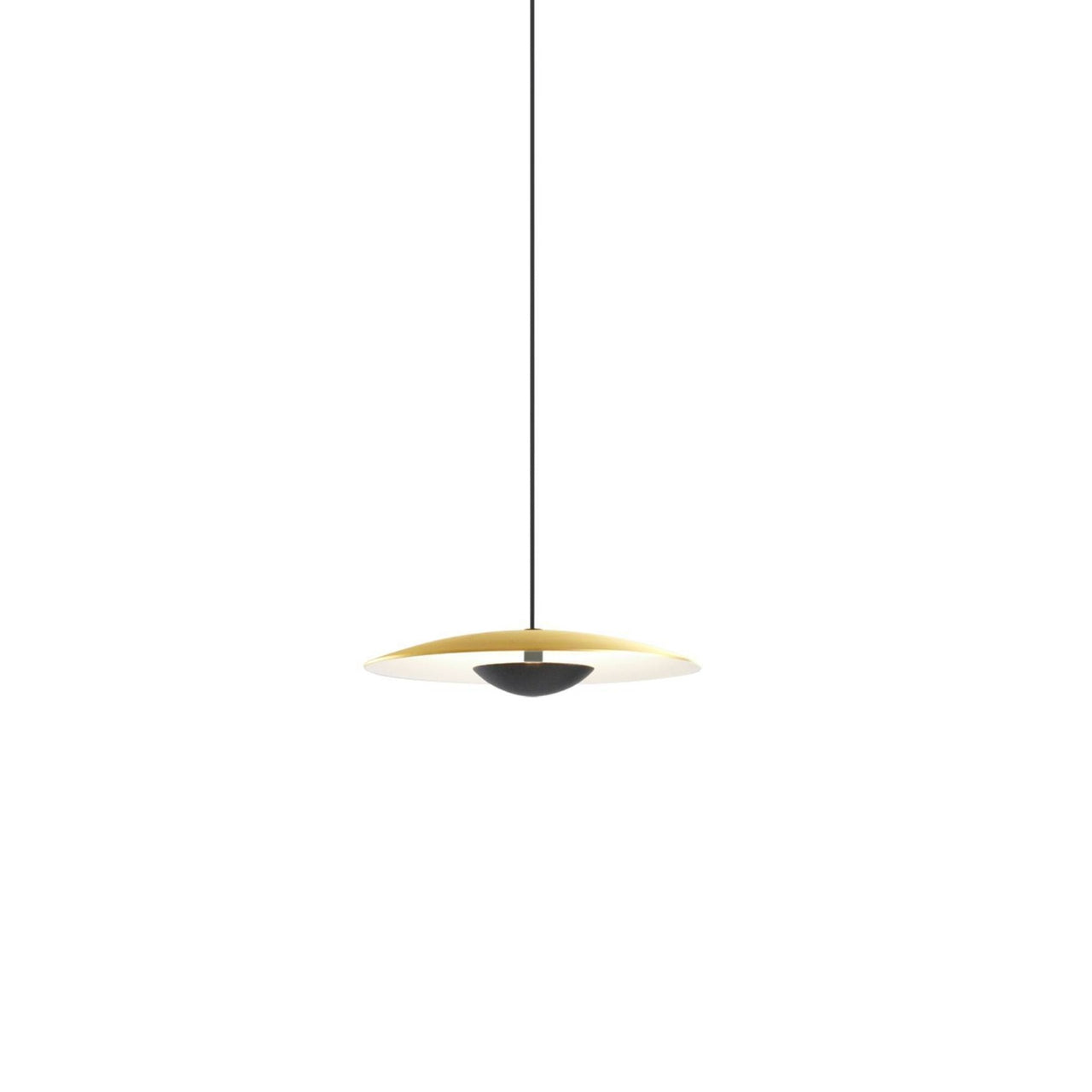 Ginger Pendant: Brushed Brass + White