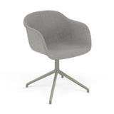Fiber Armchair: Swivel Base + Upholstered + Dusty Green