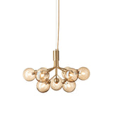 Apiales 9 Chandelier: Brushed Brass + Optic Gold + Gold