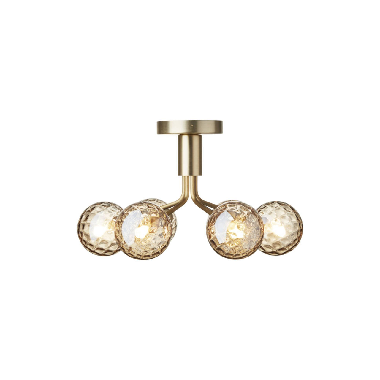 Apiales 6 Ceiling Lamp: Brushed Brass + Optic Gold