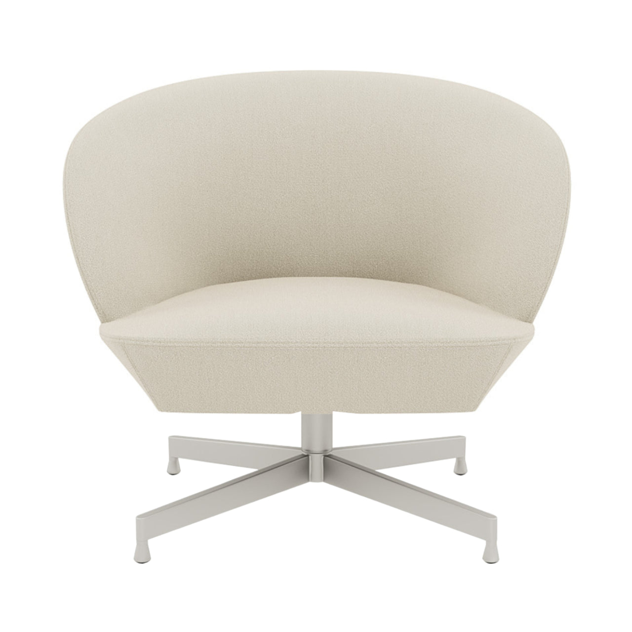 Oslo Lounge Chair: Swivel Base + Grey + Vidar 146