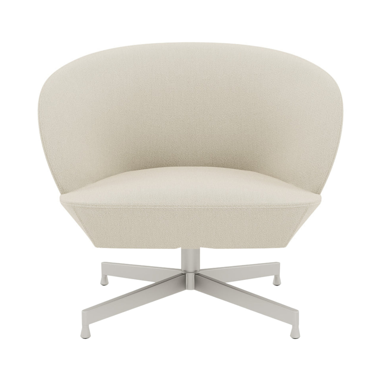 Oslo Lounge Chair: Swivel Base + Grey + Vidar 146