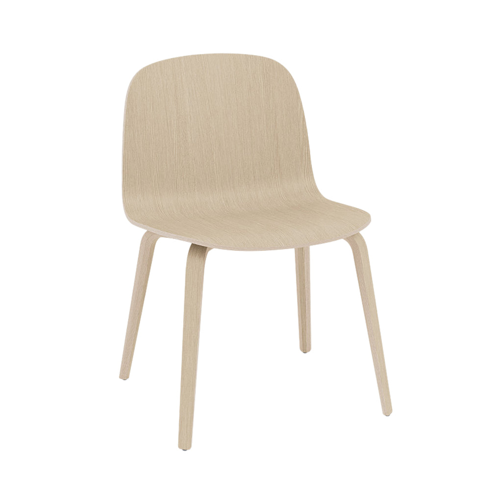 Visu Wide Chair: Wood Base + Oak + Oak