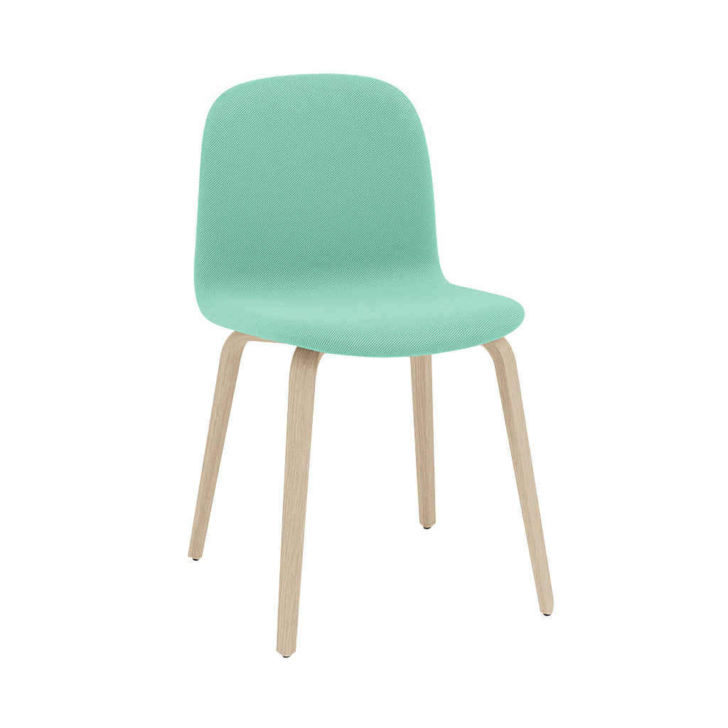 Visu Chair: Wood Base + Upholstered + Oak