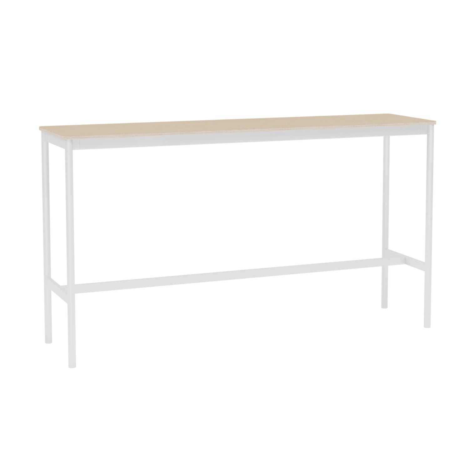 Base High Table: Oak Veneer + Plywood Edge + White