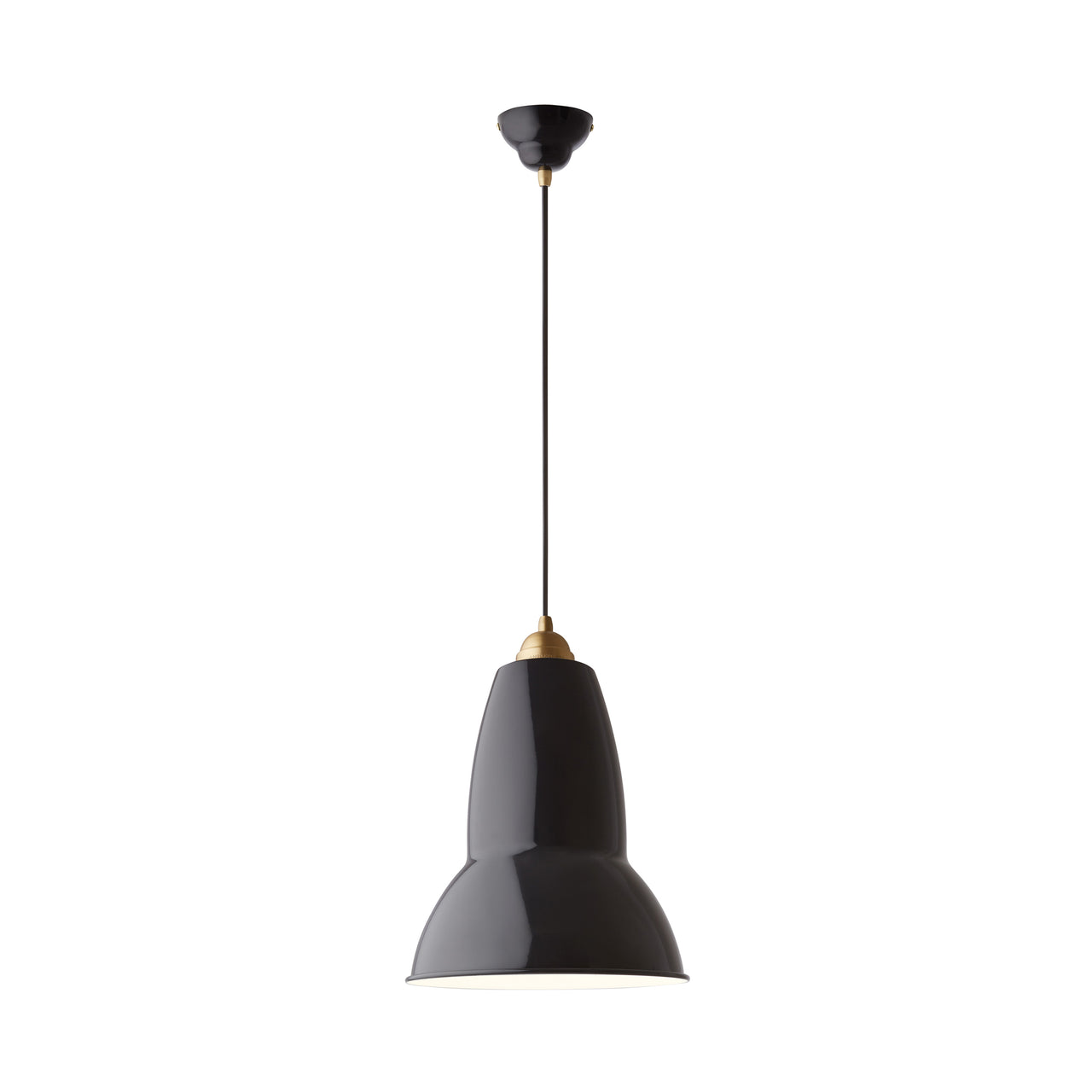 Original 1227 Brass Maxi Pendant Light:  Jet Black