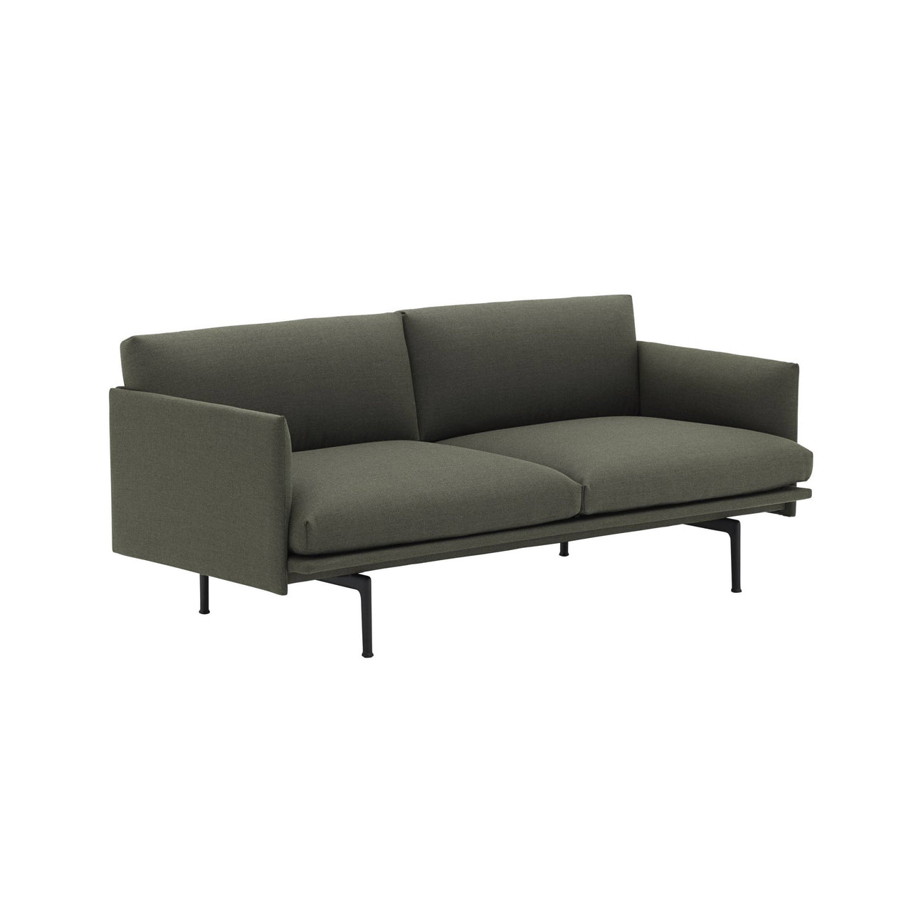 Outline 2-Seater Sofa: Black + Fiord 961
