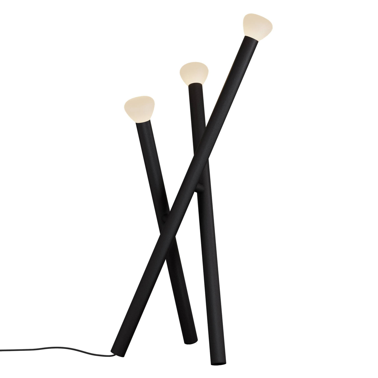 Parc 05 Floor Lamp: Textured Black + Black