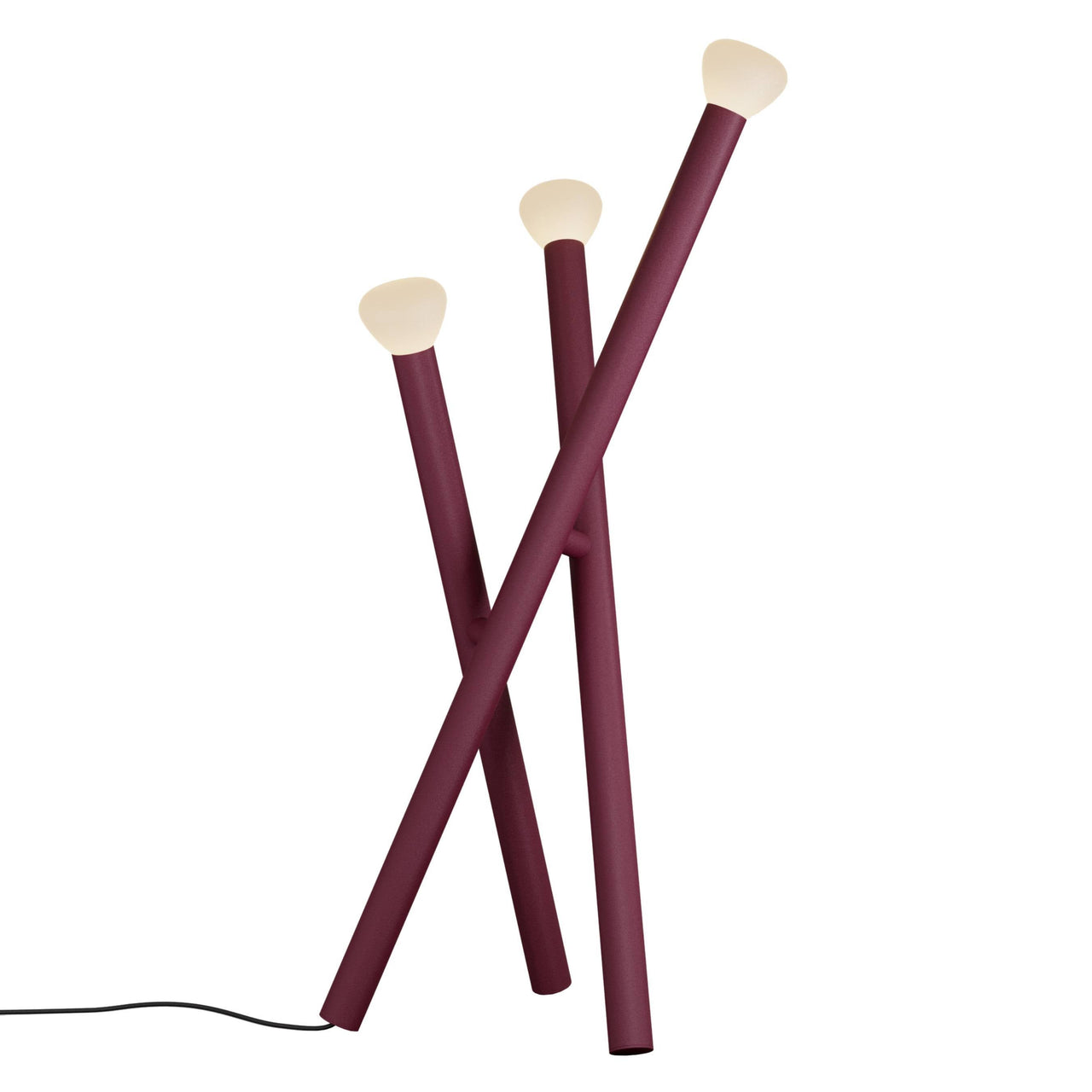 Parc 05 Floor Lamp: Textured Burgundy + Black