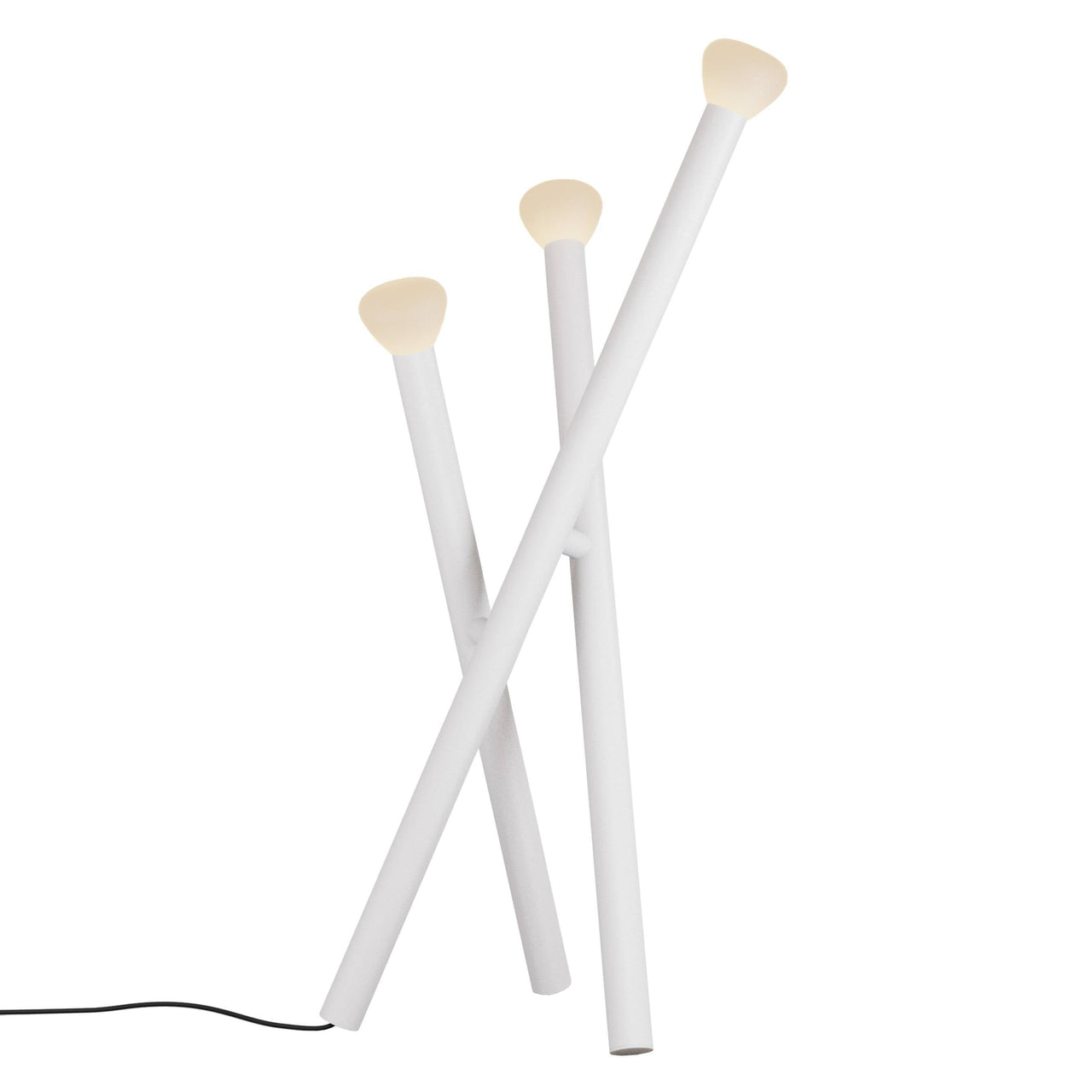 Parc 05 Floor Lamp: Textured White + Black