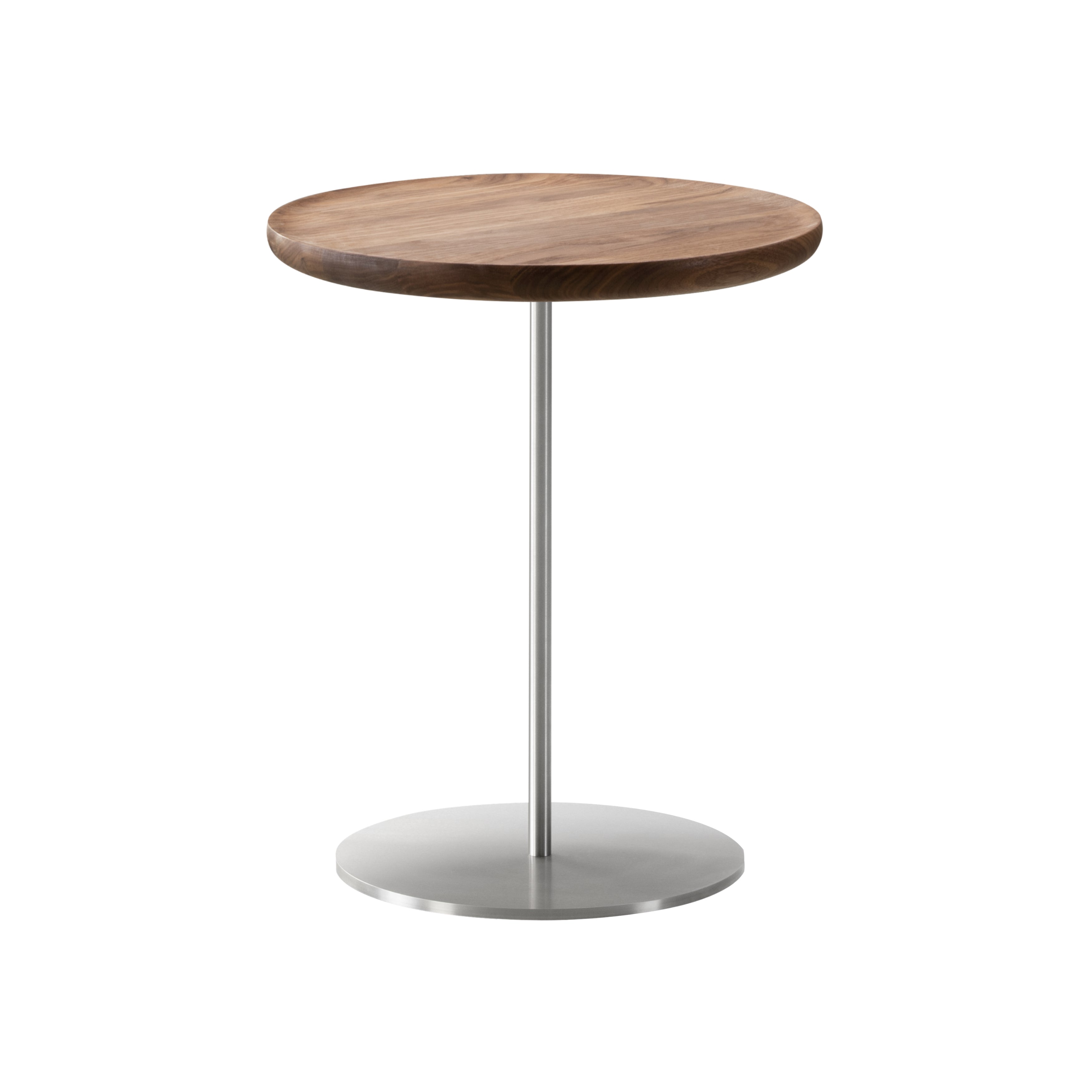 Pal Table: Small + High + Lacquered Walnut + Stainless Steel
