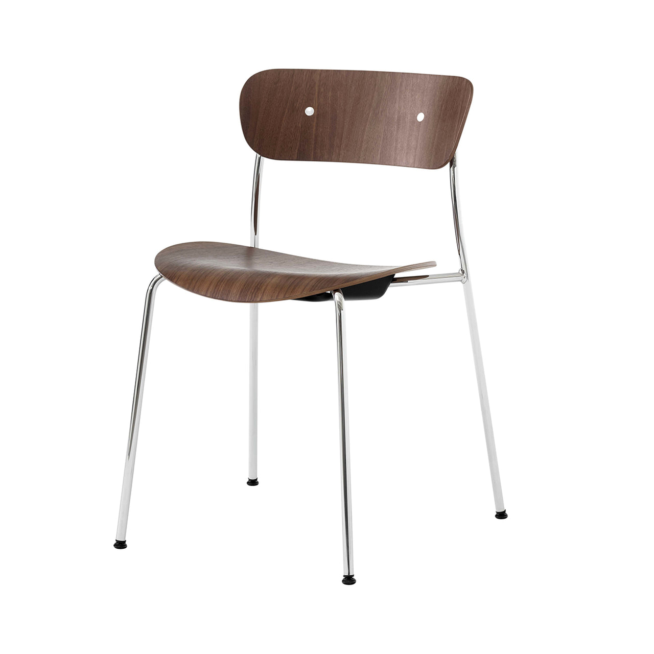 Pavilion Chair AV1: Lacquered Walnut + Chrome