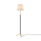 Pie de Salón Floor Lamp: G3 + Polished Brass + White Linen