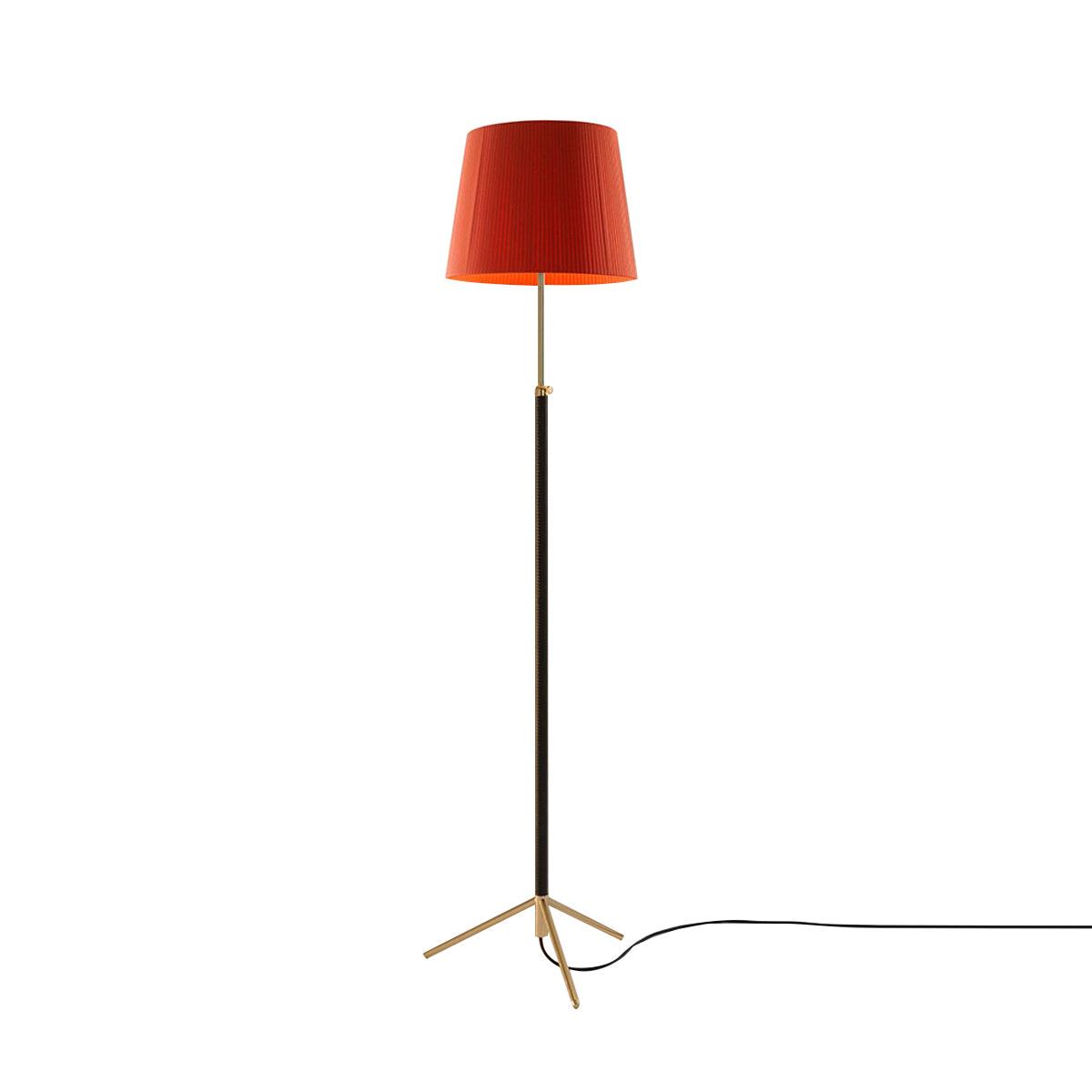 Pie de Salón Floor Lamp: G3 + Polished Brass + Red-Amber