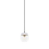 Acorn Pendant: White + Polished Brass + Black (Plug-in)