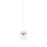 Acorn Pendant: White + Polished Brass + White (Plug-in)