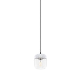 Acorn Pendant: White + Polished Steel + Black (Plug-in)