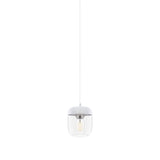Acorn Pendant: White + Polished Steel + White (Plug-in)