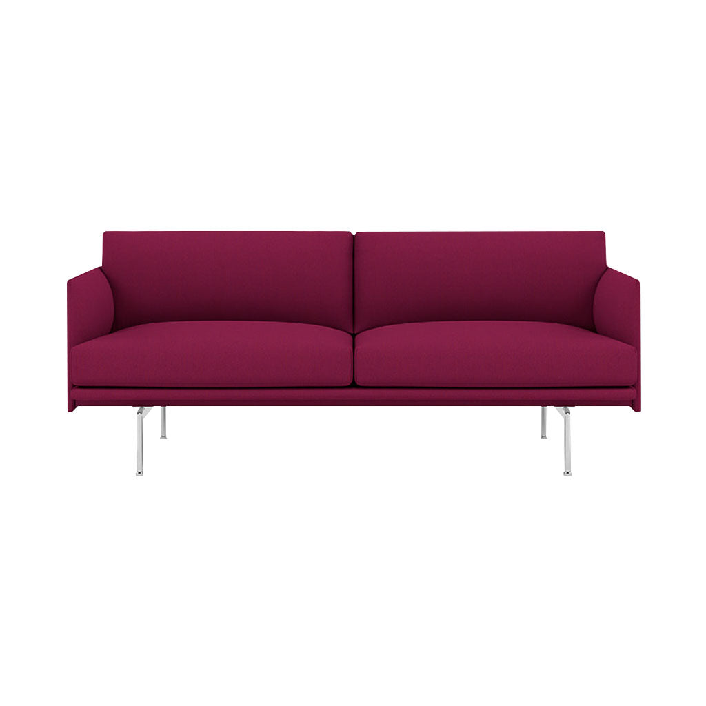 Outline 2-Seater Sofa: Polished Aluminum