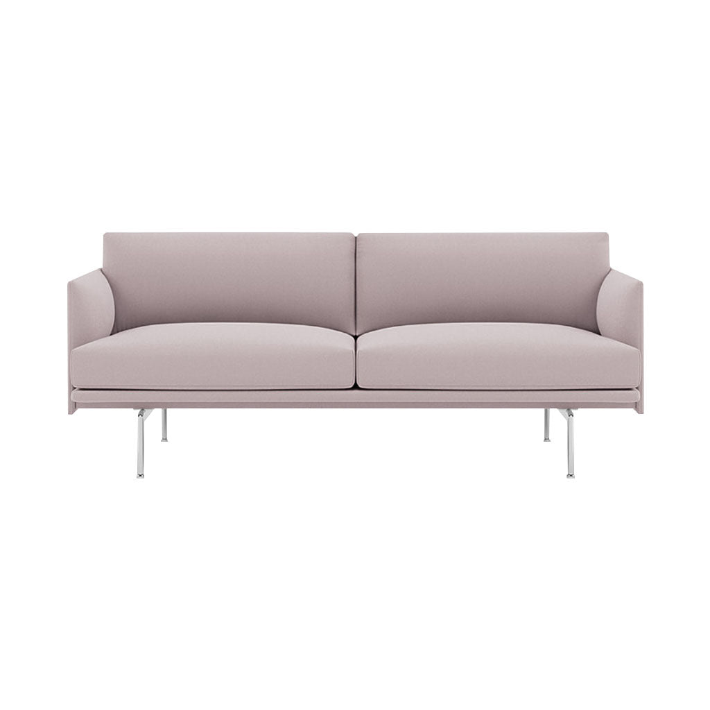Outline 2-Seater Sofa: Polished Aluminum