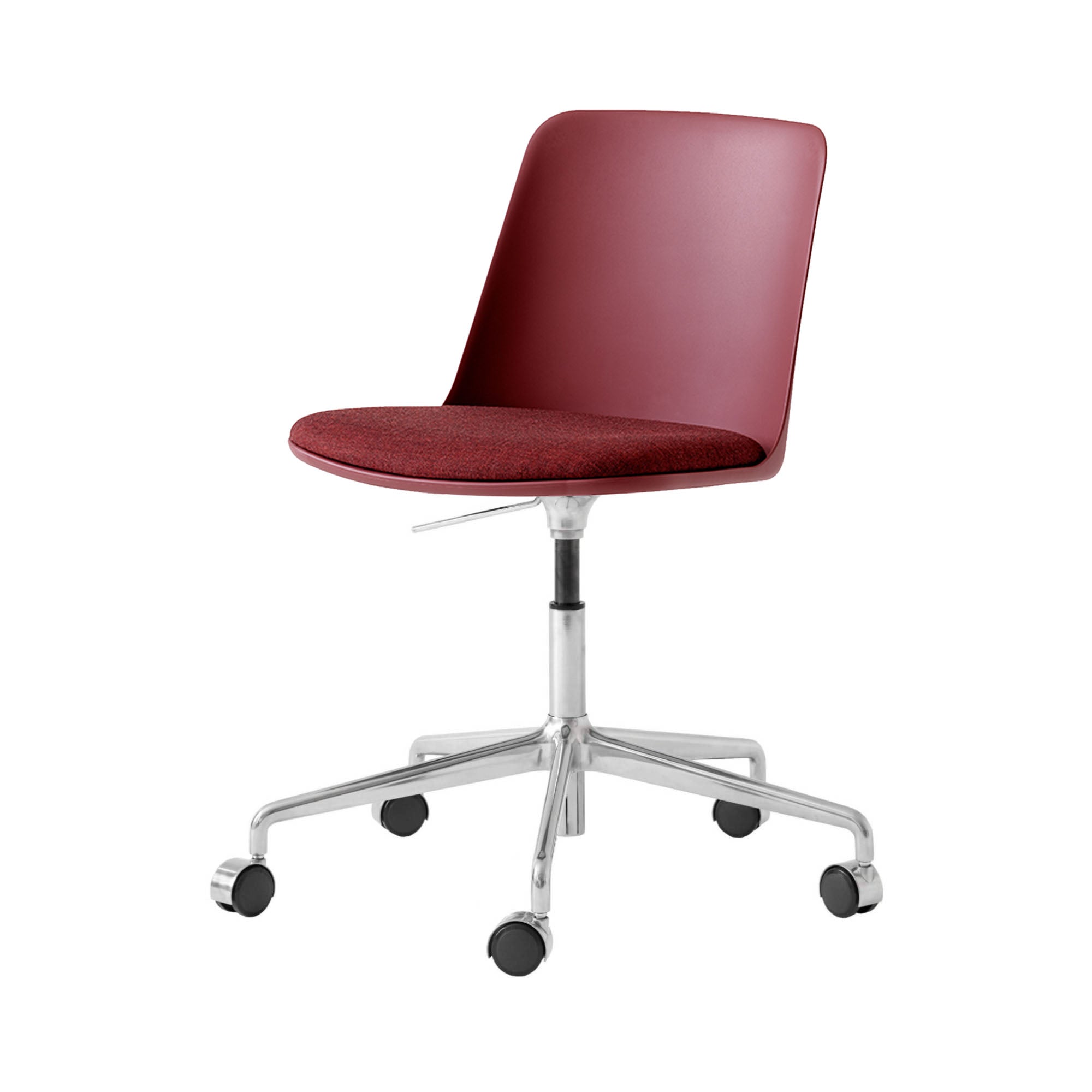 Rely Chair HW29: Red Brown + Polished Aluminum