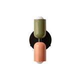 Up Down Sconce: Duo-Tone + Reed Green + Peach + Black