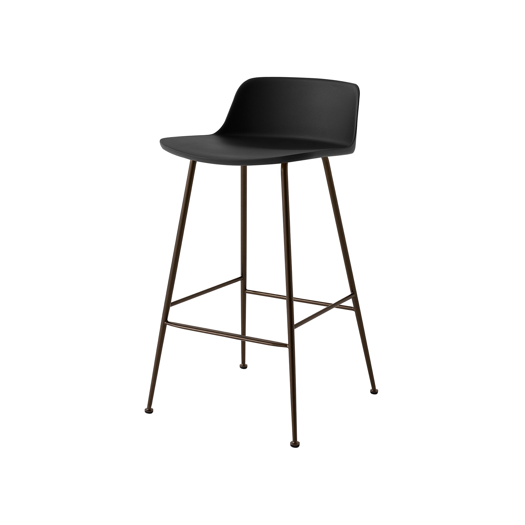 Rely Bar + Counter Lowback Stool: HW81 + HW86 + Counter (HW81) + Black + Bronzed