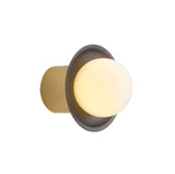 Janed Wall Light: Small + Satin Graphite + Satin Brass