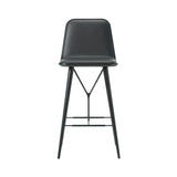 Spine Bar + Counter Stool with Back: Wood Base + Bar + Black Lacquered Ash