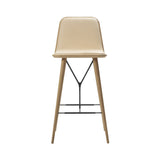 Spine Bar + Counter Stool with Back: Wood Base + Bar + Lacquered Oak
