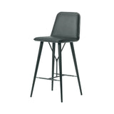 Spine Bar + Counter Stool with Back: Wood Base + Bar + Black Lacquered Ash