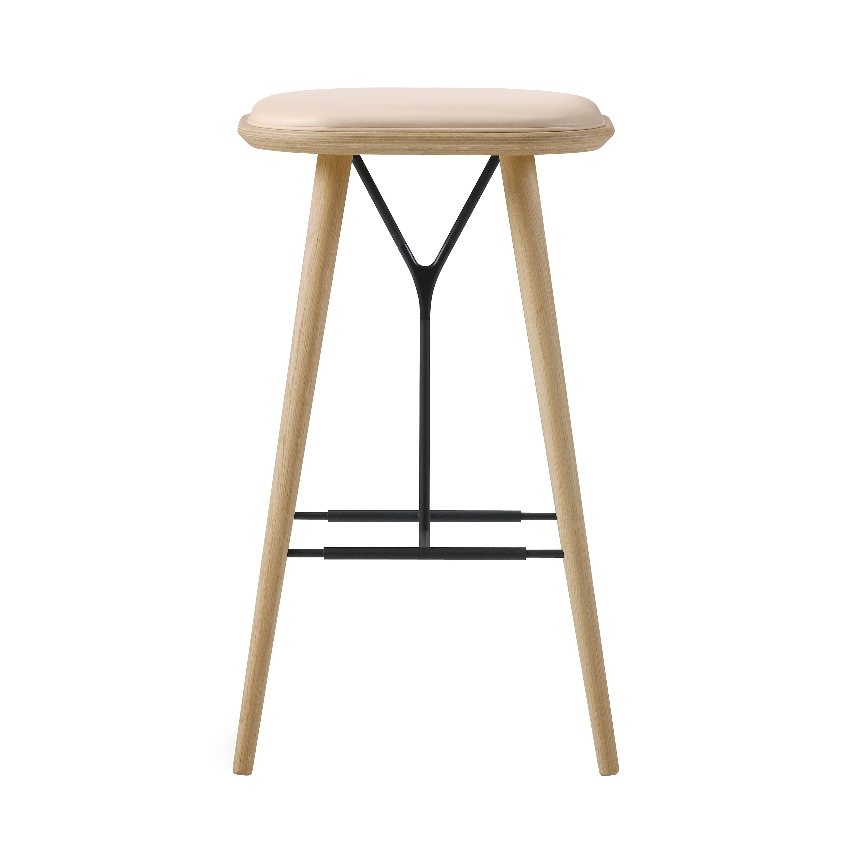 Spine Bar + Counter Stool: Wood Base + Bar + Lacquered Oak